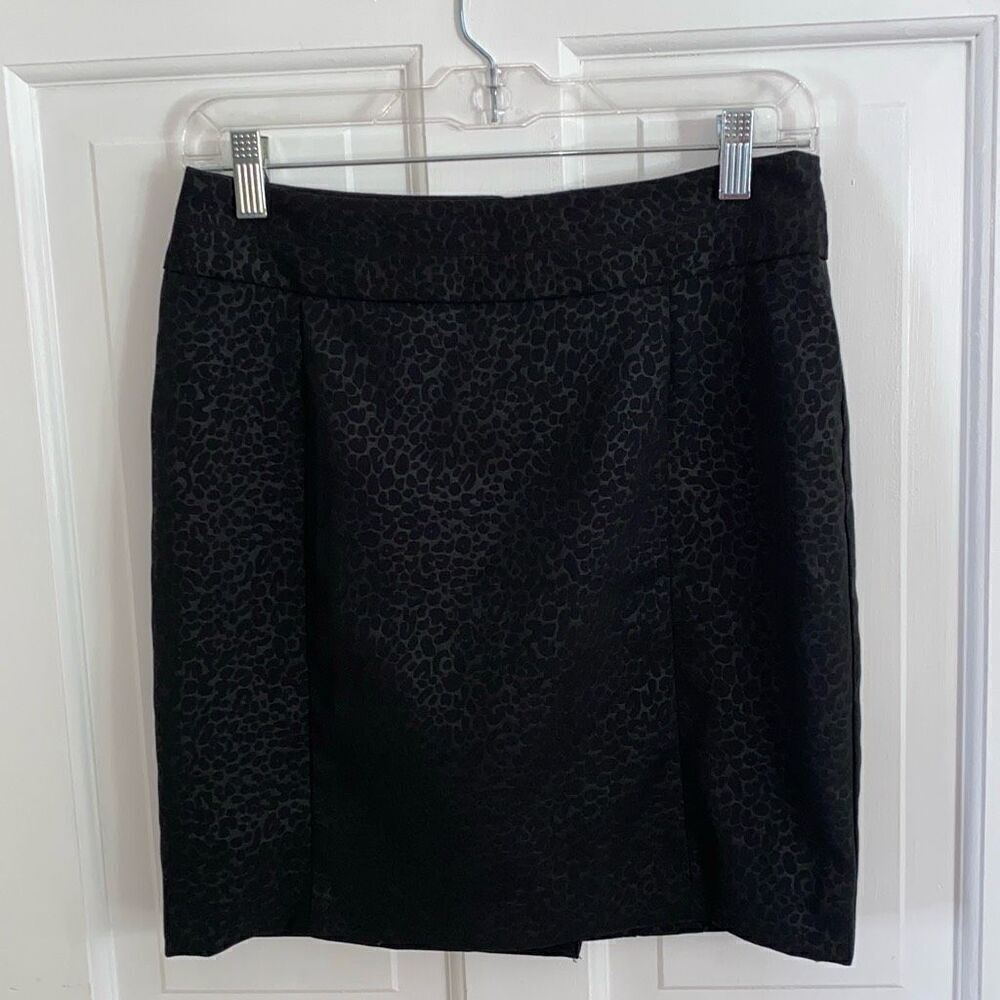 Cynthia Rowley black cheetah print mini skirt size 4